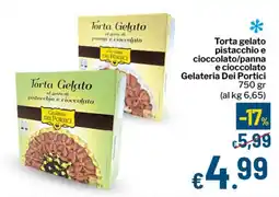 Qui Discount Torta gelato pistacchio e cioccolato/panna e cioccolato Gelateria Dei Portici offerta