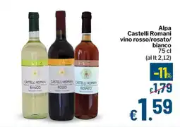 Qui Discount Alpa Castelli Romani vino rosso/rosato/ bianco offerta