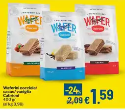Qui Discount Waferini nocciola/ cacao/ vaniglia Cabrioni offerta