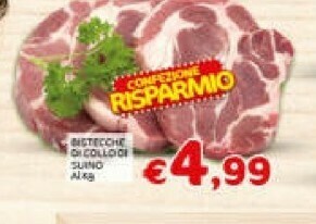 Crai Bistecche di collo di suino offerta