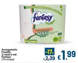Qui Discount Asciugatutto Freelife 2 rotoli 2 veli Fantasy offerta