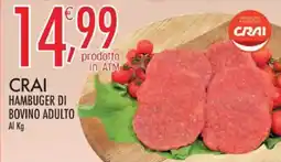 Crai Crai hambuger di bovino adulto offerta