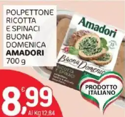 Crai Polpettone ricotta e spinaci buona domenica AMADORI offerta