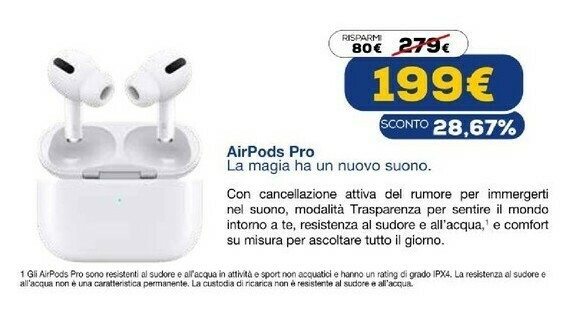 Airpods pro offerta di Euronics