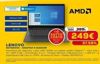 Euronics Notebook - ideapad 3 15ada05 offerta