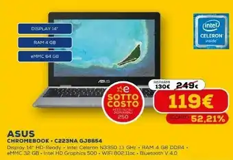 Euronics Chromebook c223na-gj8654 offerta