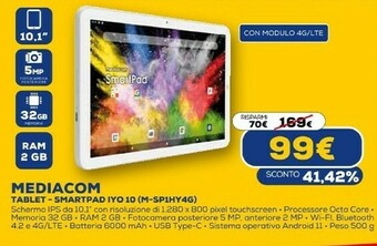 Euronics Tablet - smartpad iyo 10 offerta