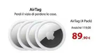 Euronics Airtag bluetooth argento, bianco offerta