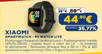 Euronics Mi watch lite orologio sportivo touch screen bluetooth 320 x 320 pixel nero offerta