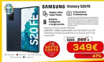 Euronics Galaxy s20 fe 5g sm-g781b 16,5 cm (6.5") android 10.0 usb tipo-c 128 gb 4500 mah blu marino offerta