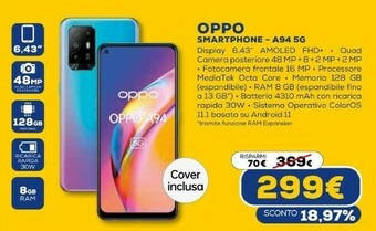 Euronics A94 5g a94 16,3 cm (6.43") doppia sim usb tipo-c 8 gb 128 gb 4310 mah blu offerta