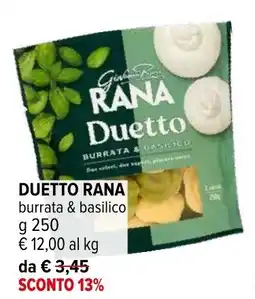 Duetto RANA burrata & basilico