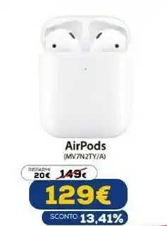 Euronics Airpods mv7n2ty/a offerta