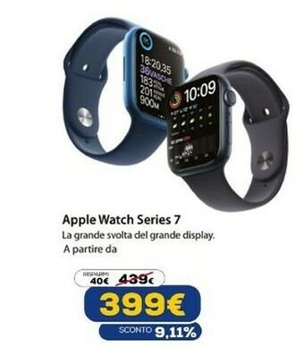 Euronics Watch series 7 45 mm oled 4g blu gps (satellitare) offerta