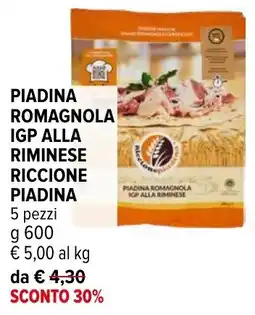 Iperal Piadina romagnola IGP alla riminese riccione piadina offerta