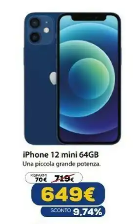 Euronics Iphone 12 mini 64gb - blu offerta