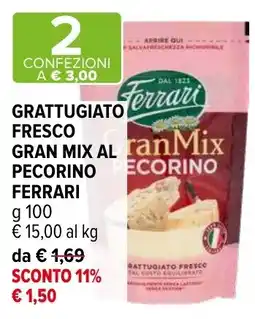 Iperal Grattugiato fresco gran mix al pecorino FERRARI offerta