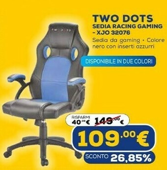 Euronics Sedia racing gaming xjo 32076 offerta