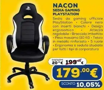 Euronics Sedia gaming playstation offerta