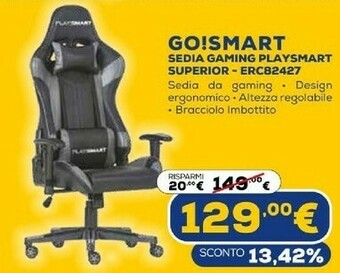 Euronics Sedia gaming playsmart superior erc82427 offerta