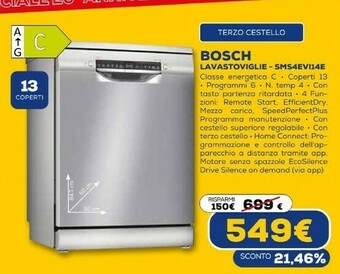Euronics Lavastoviglie sms4evi14e offerta