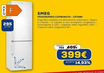 Euronics Cf33bf frigorifero con congelatore libera installazione 295 l a+ bianco offerta