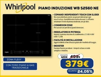 Euronics Wb s2560 ne nero da incasso 59 cm piano cottura a induzione 4 fornello(i) offerta
