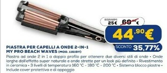Euronics Bellissima piastra per capelli a onde 2-in-1 my pro beach waves offerta