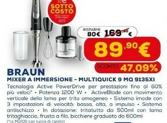 Euronics Multiquick 9 mq 9135xi 0,6 l frullatore ad immersione 1200 w nero, acciaio inossidabile offerta