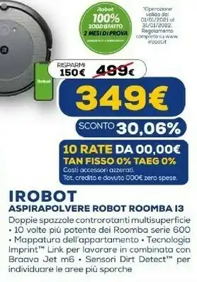 Euronics Aspirapolvere robot roomba i3 offerta