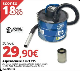 Brico Io Aspiracenere 3 in 1 e15 offerta