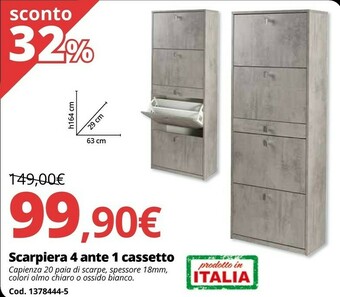 Brico Io Scarpiera 4 ante 1 cassetto offerta