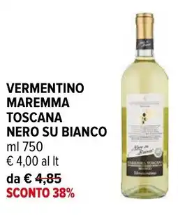 Iperal Vermentino maremma toscana NERO SU BIANCO offerta