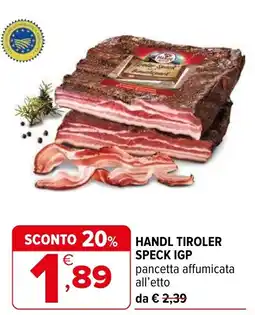 Iperal Handl tiroler speck IGP offerta