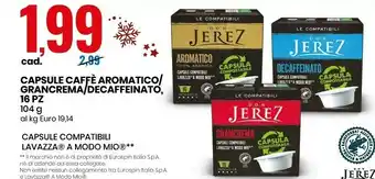 Eurospin Capsule caffe aromatico / grancrema / decaffeinato, 16 pz offerta