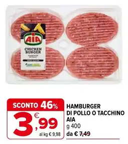 Iperal Hamburger di pollo o tacchino AIA offerta