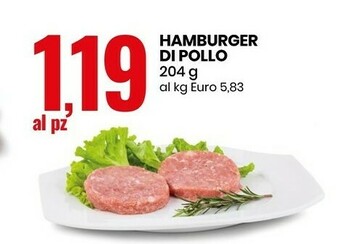 Eurospin Hamburger di pollo offerta