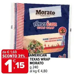Iperal American texas wrap MORATO offerta