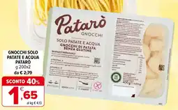 Iperal Gnocchi solo patate e acqua PATARÒ offerta