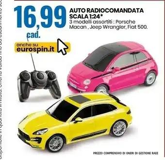 Eurospin Auto radiocomandata scala 1:24 offerta