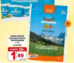 Iperal Grana padano dop grattugiato TRENTINGRANA offerta