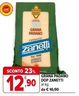 Iperal Grana padano dop ZANETTI offerta