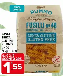Iperal Pasta senza glutine RUMMO offerta