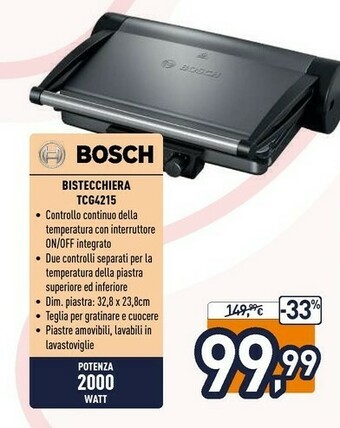 Unieuro Bistecchiera tcg4215 offerta
