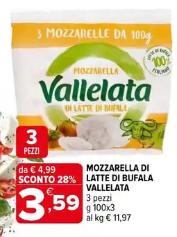 Iperal Mozzarella di latte di bufala VALLELATA offerta