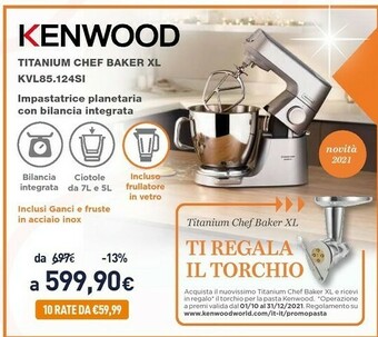Unieuro Titanium chef baker xl kvl85.124si offerta