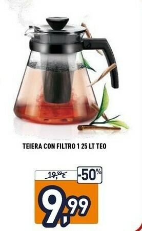 Teiera con filtro 1 25 lt teo