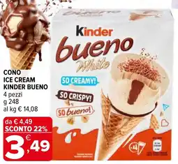 Iperal Cono ice cream KINDER BUENO offerta
