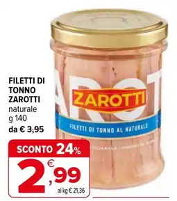 Iperal Filetti di tonno ZAROTTI offerta