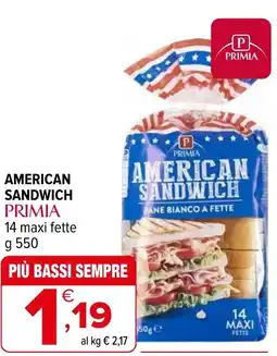 Iperal American sandwich PRIMIA offerta